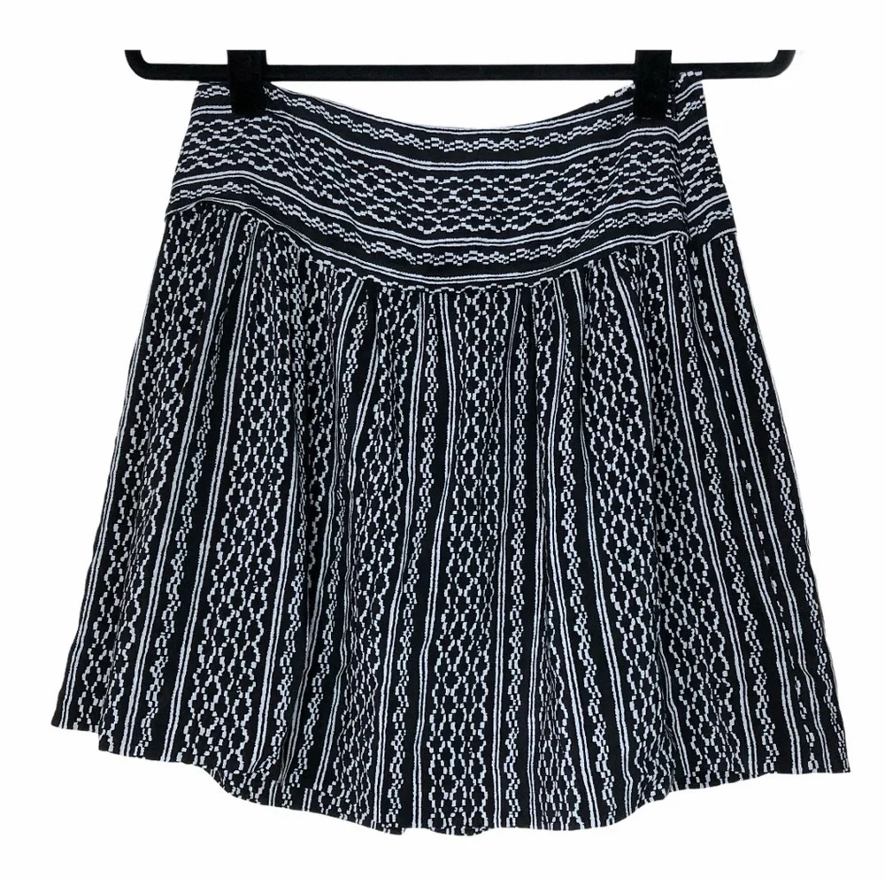 Madewell Black & Gray Silk Mini Skirt Size 0 - Picture 3 of 6